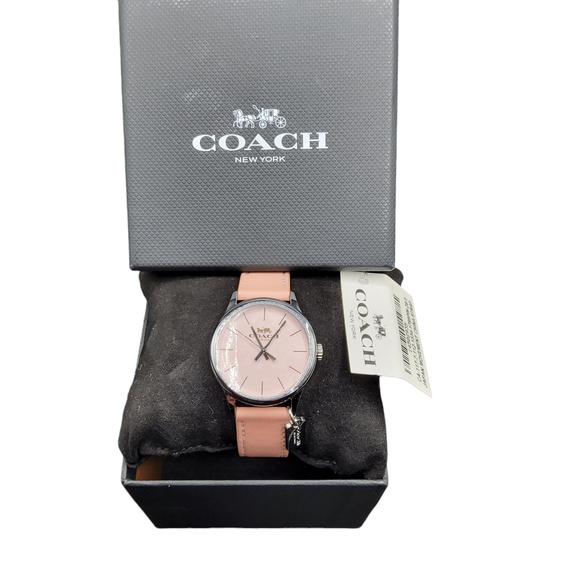 COACH 32MM LEATHER STRAP WOMEN'S WATCH "RUBY" BLUSH PINK IN COACH GIFT BOX - Picture 5 of 5
